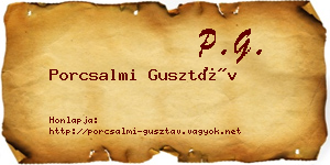 Porcsalmi Gusztáv névjegykártya