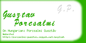 gusztav porcsalmi business card